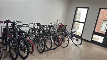 Indoor bicycle storage area